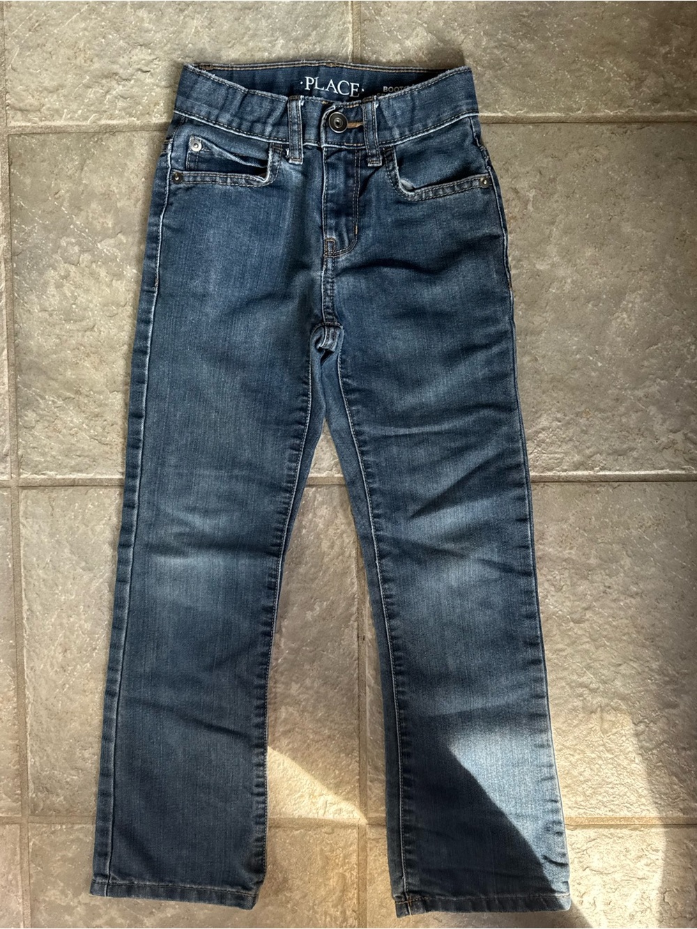 Place Boys Straight Leg Jeans in Dark Blue Wash